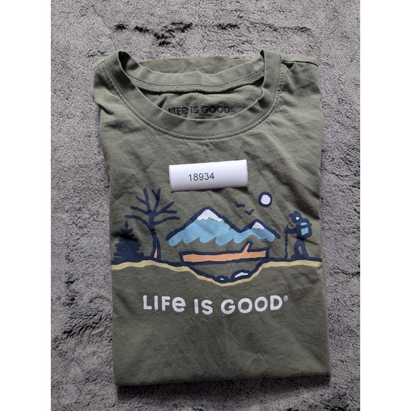 Life Is Good Short Sleeve Shirt Men's Size Medium Green - Picture 10 of 10